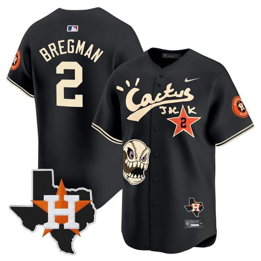 Camisa MLB Men’s Houston Cactus Jack Patch Vapor Premier Limited Jersey