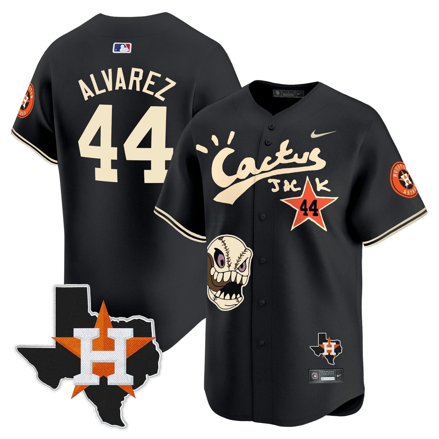 Camisa MLB Men’s Houston Cactus Jack Patch Vapor Premier Limited Jersey