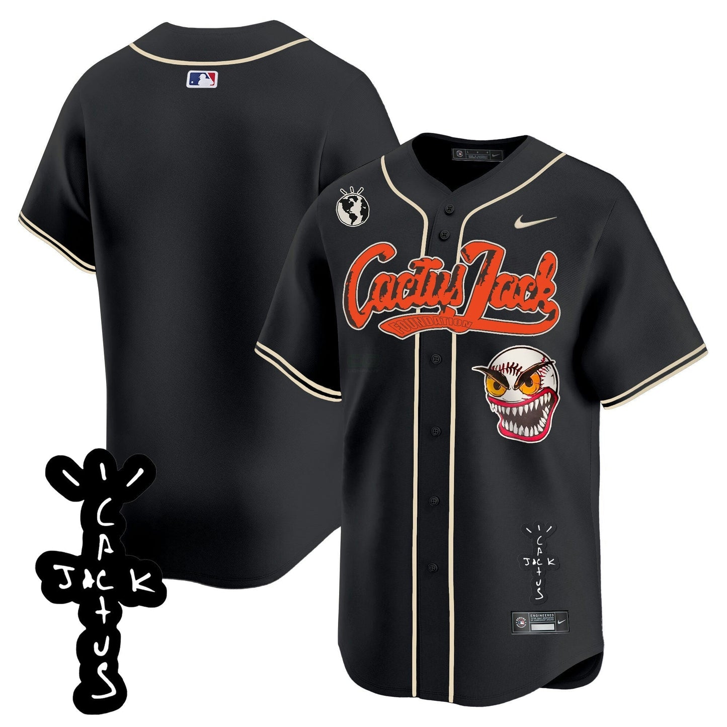 Camisa MLB Men’s Houston Cactus Jack Patch Vapor Premier Limited Jersey – Stitched