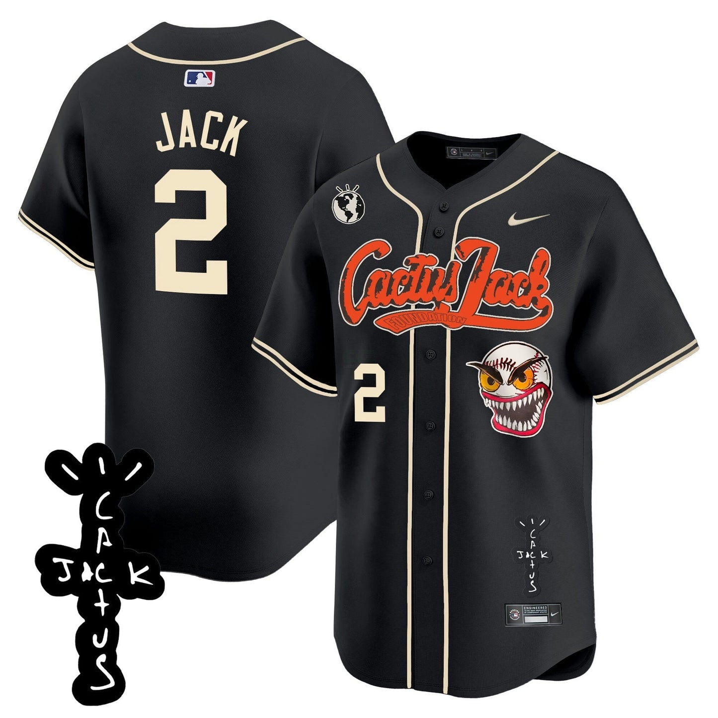 Camisa MLB Men’s Houston Cactus Jack Patch Vapor Premier Limited Jersey – Stitched