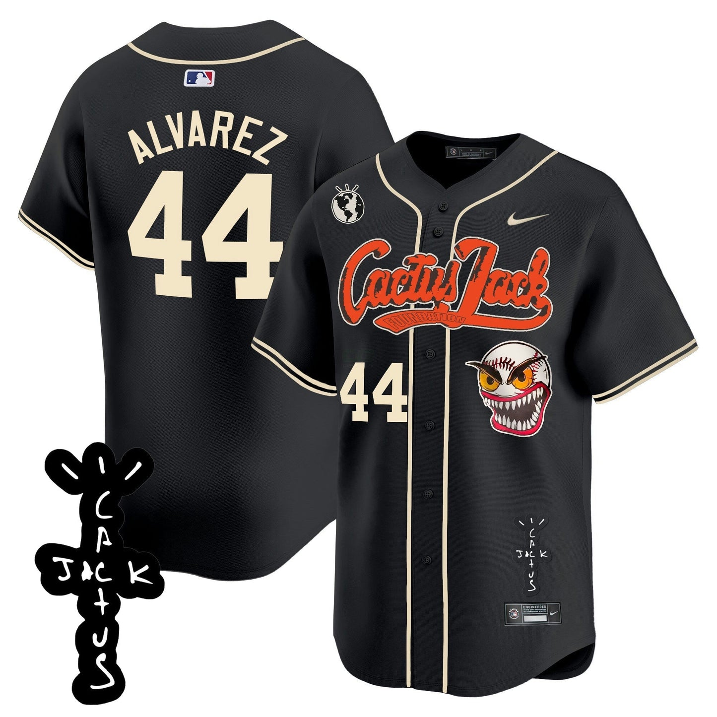 Camisa MLB Men’s Houston Cactus Jack Patch Vapor Premier Limited Jersey – Stitched