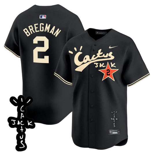Camisa MLB Men’s Houston Cactus Jack Patch Vapor Premier Limited Jersey V2 – Stitched