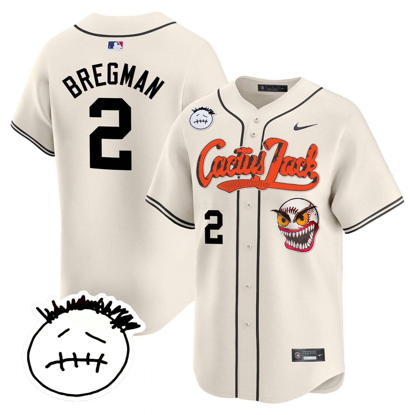 Camisa MLB Men’s Houston Cactus Jack Patch Vapor Premier Limited Jersey V3 – Stitched