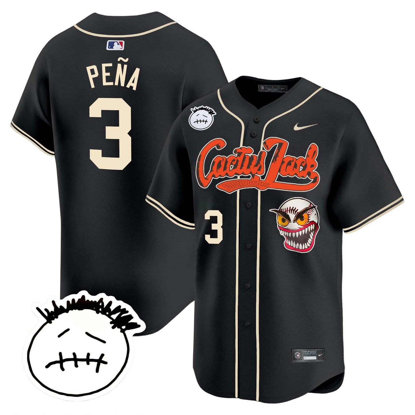 Camisa MLB Men’s Houston Cactus Jack Patch Vapor Premier Limited Jersey V3 – Stitched