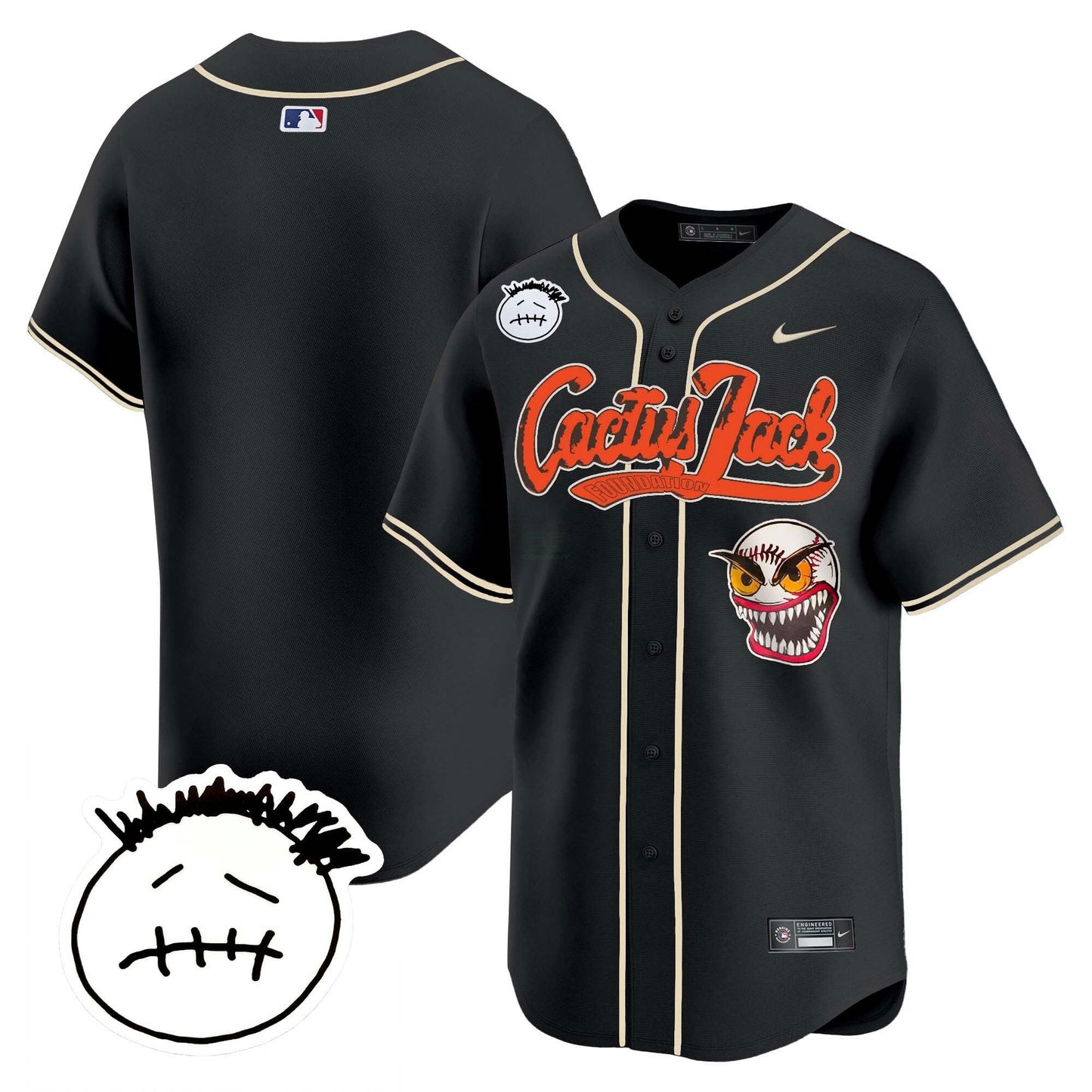 Camisa MLB Men’s Houston Cactus Jack Patch Vapor Premier Limited Jersey V3 – Stitched