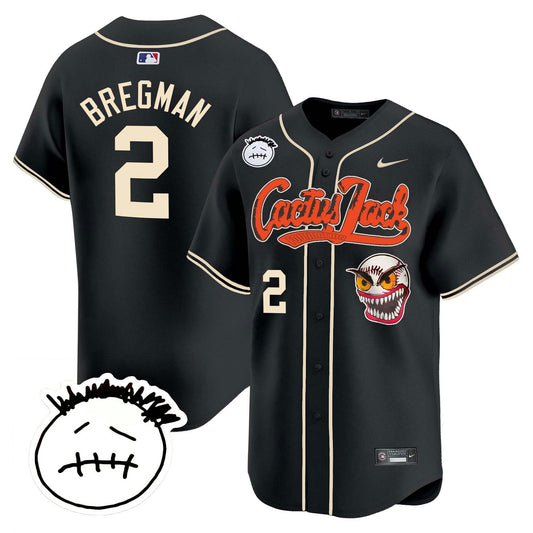 Camisa MLB Men’s Houston Cactus Jack Patch Vapor Premier Limited Jersey V3 – Stitched