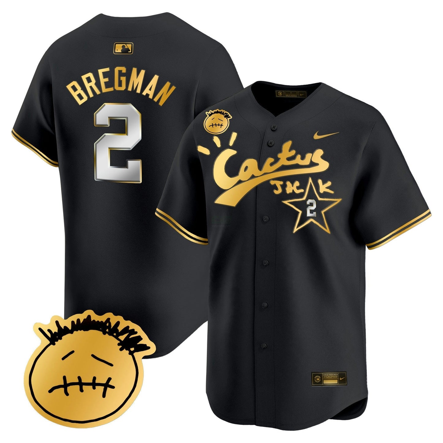 Camisa MLB Men’s Houston Cactus Jack Patch Vapor Premier Limited Jersey V5 – Stitched