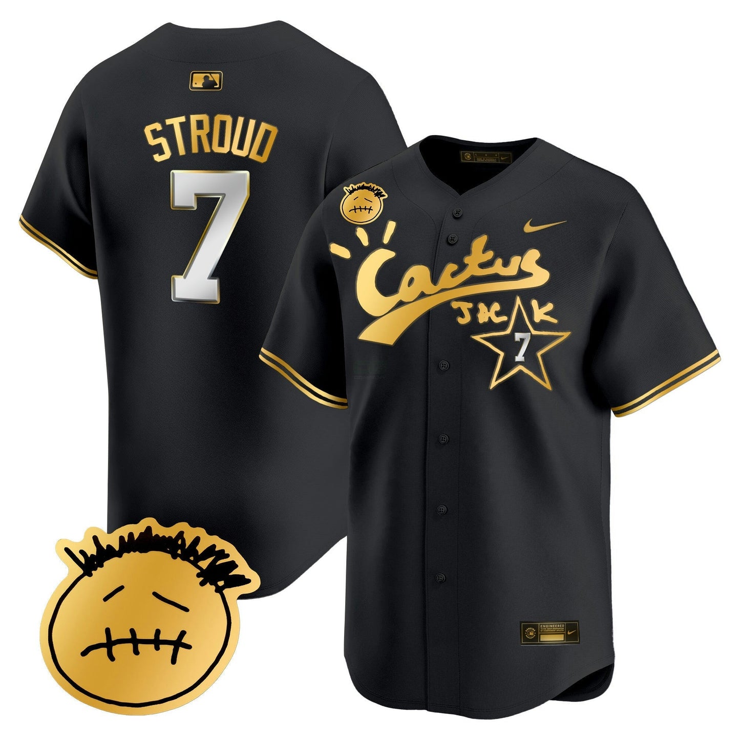 Camisa MLB Men’s Houston Cactus Jack Patch Vapor Premier Limited Jersey V5 – Stitched