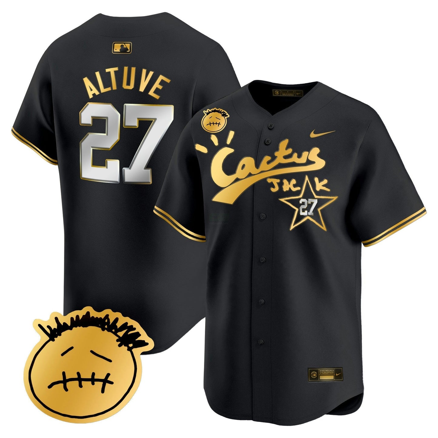 Camisa MLB Men’s Houston Cactus Jack Patch Vapor Premier Limited Jersey V5 – Stitched