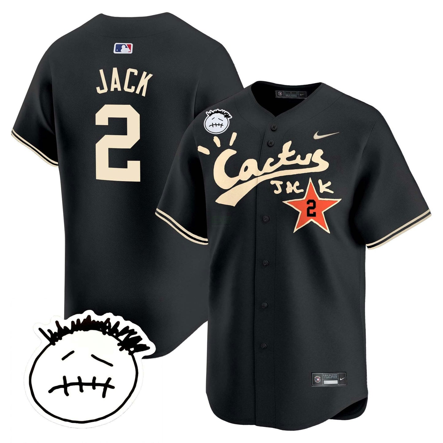 Camisa MLB Men’s Houston Cactus Jack Patch Vapor Premier Limited Jersey V5 – Stitched