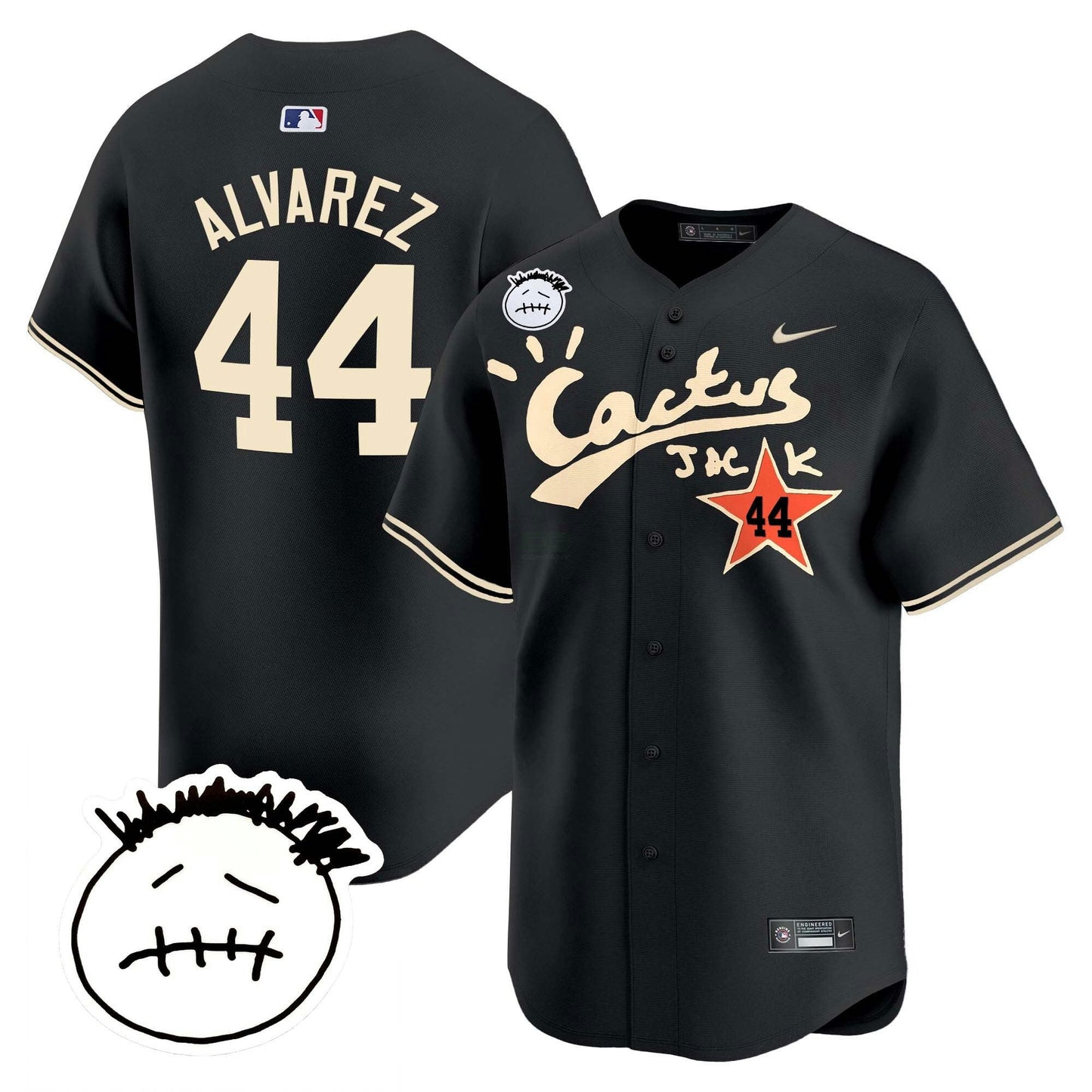 Camisa MLB Men’s Houston Cactus Jack Patch Vapor Premier Limited Jersey V5 – Stitched