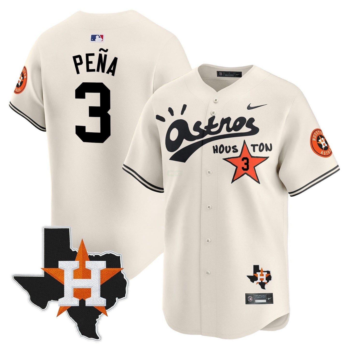 Camisa MLB Men’s Houston Cactus Jack Style Vapor Premier Limited Jersey – Stitched