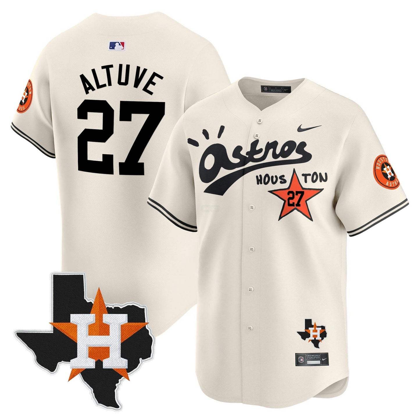 Camisa MLB Men’s Houston Cactus Jack Style Vapor Premier Limited Jersey – Stitched