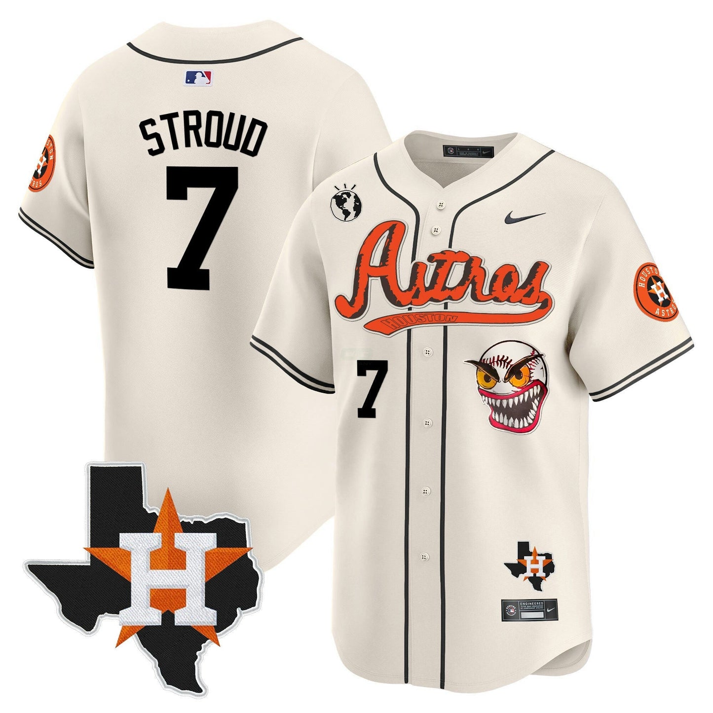 Camisa MLB Men’s Houston Cactus Jack Style Vapor Premier Limited Jersey V2 – Stitched