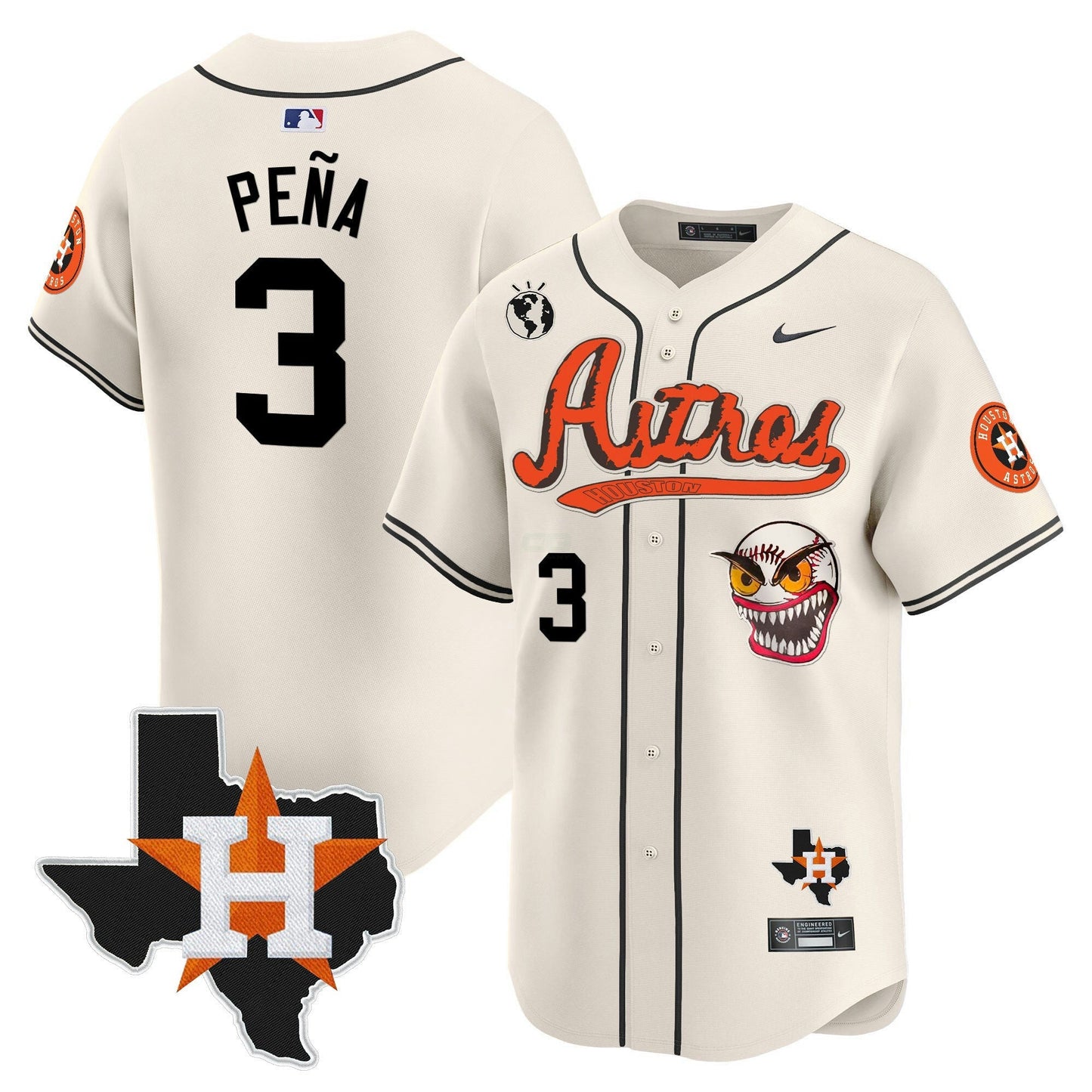 Camisa MLB Men’s Houston Cactus Jack Style Vapor Premier Limited Jersey V2 – Stitched