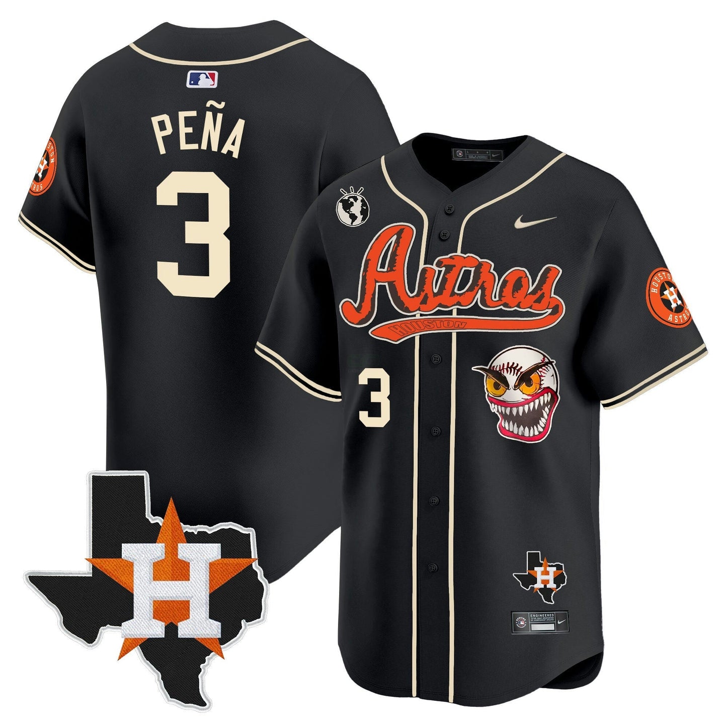 Camisa MLB Men’s Houston Cactus Jack Style Vapor Premier Limited Jersey V2 – Stitched