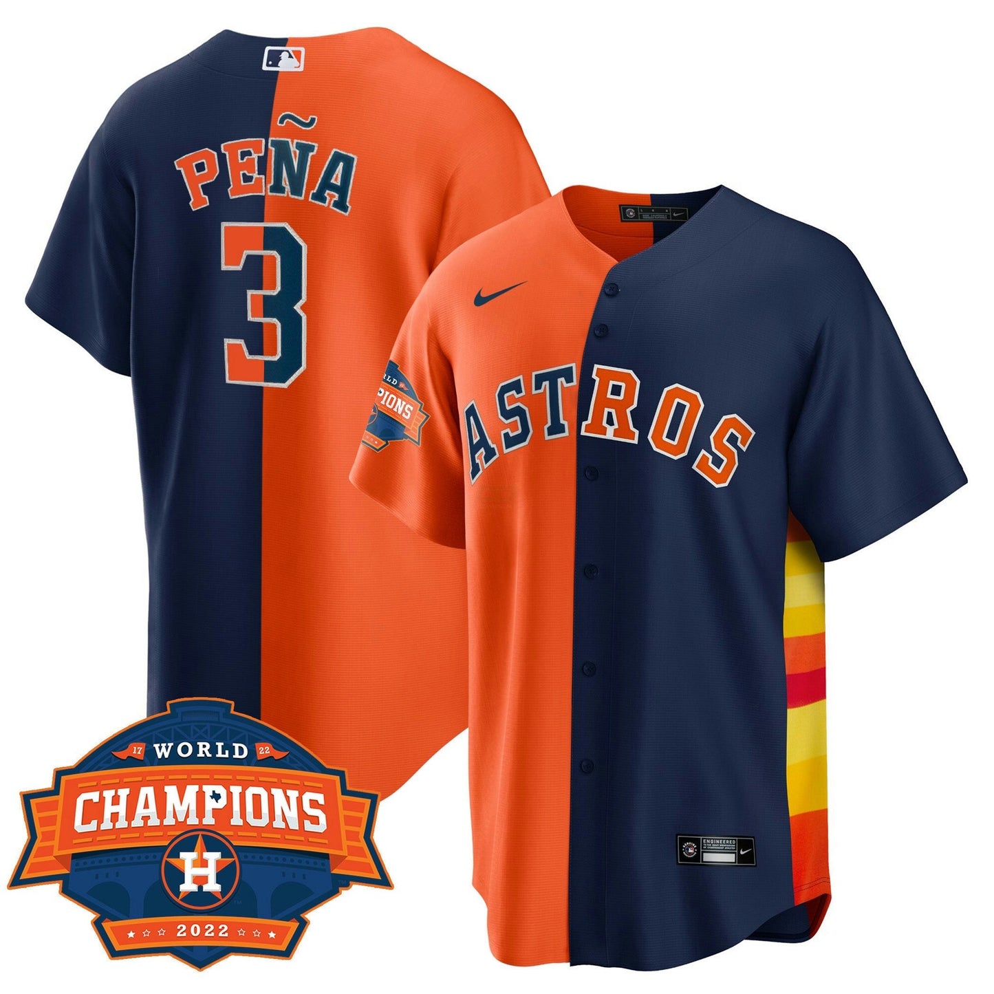Camisa MLB Men’s Houston Cool Base Split 2022 Champions Limited Player Jersey