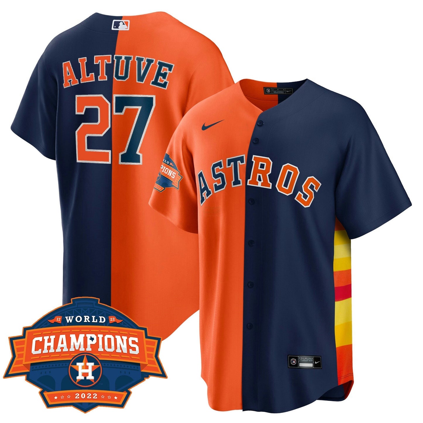 Camisa MLB Men’s Houston Cool Base Split 2022 Champions Limited Player Jersey