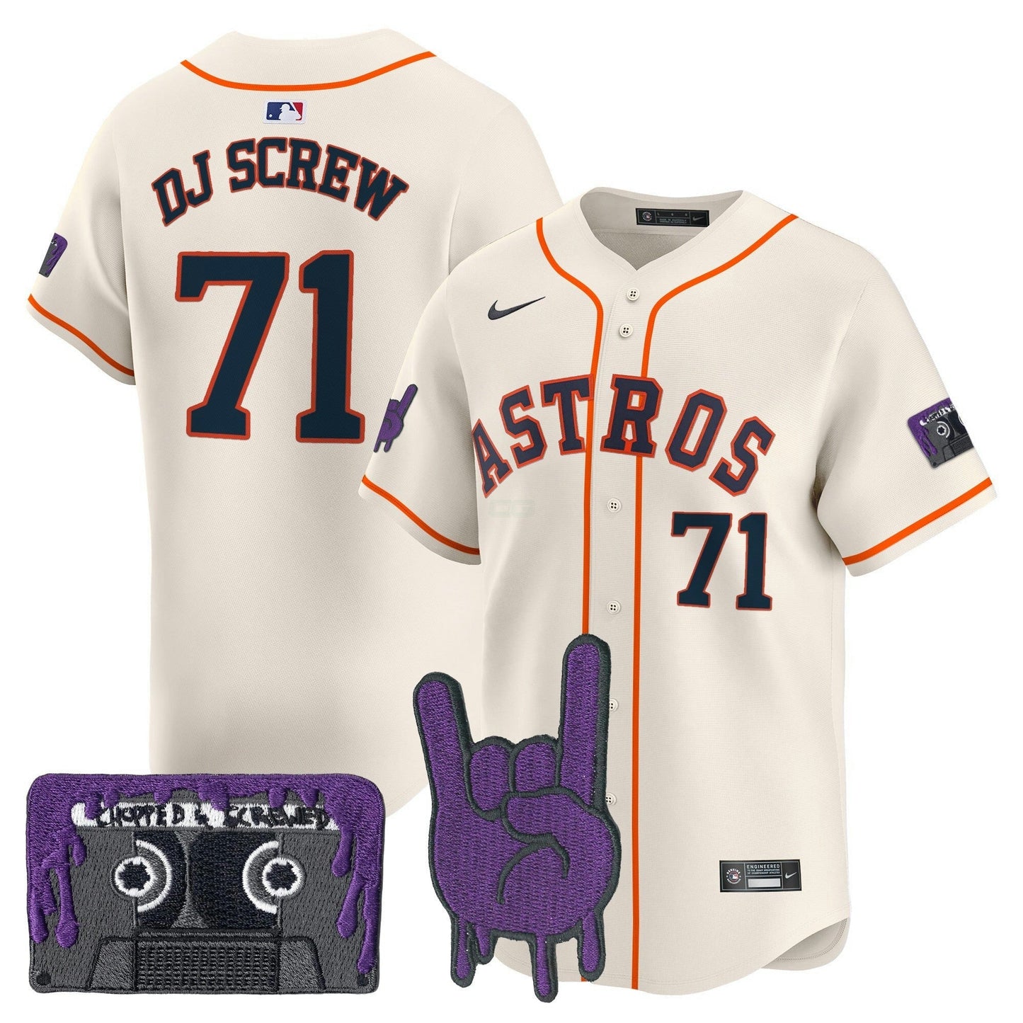 Camisa MLB Men’s Houston DJ Screw Patch Vapor Premier Limited Jersey