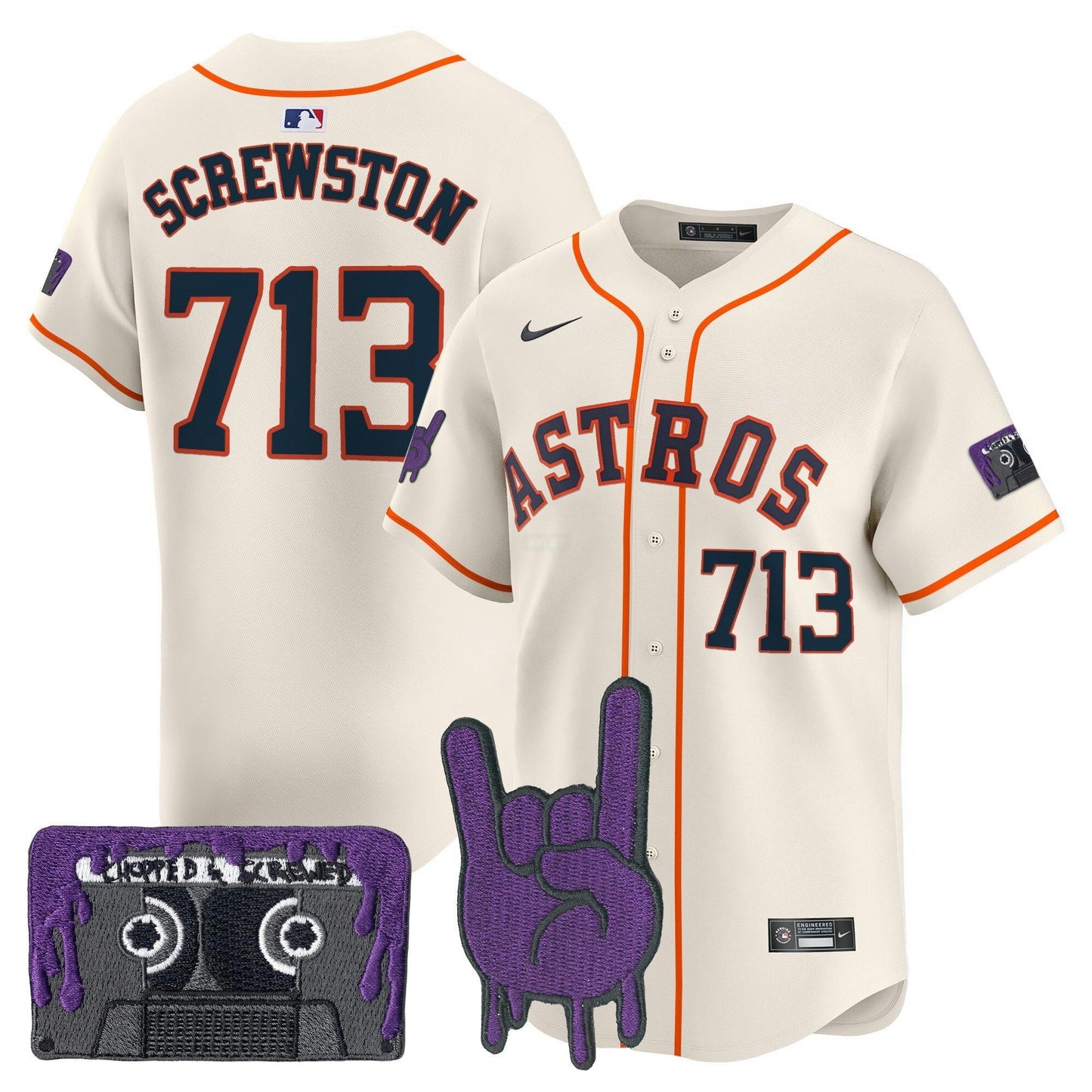 Camisa MLB Men’s Houston DJ Screw Patch Vapor Premier Limited Jersey