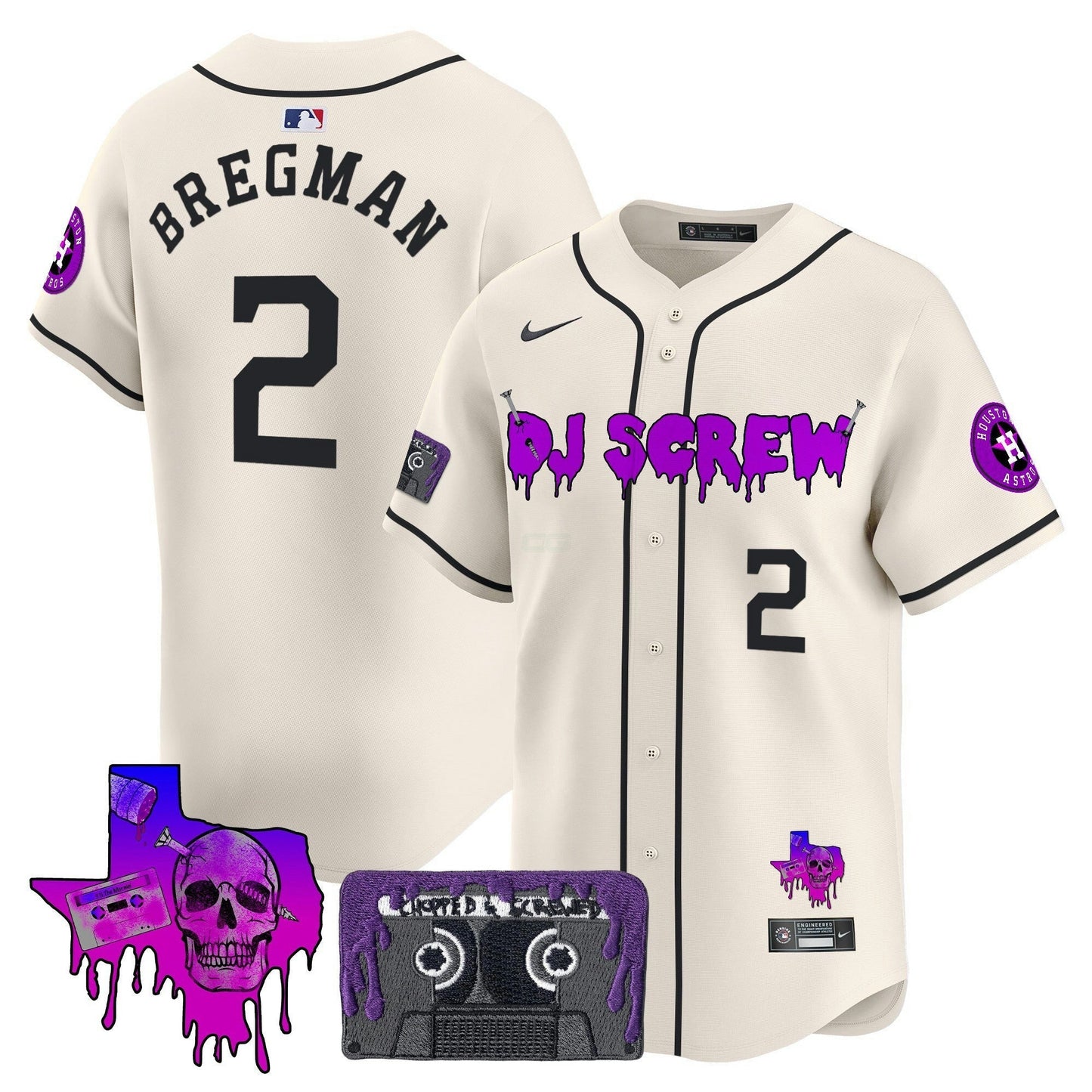 Camisa MLB Men’s Houston DJ Screw Patch Vapor Premier Limited Jersey V2