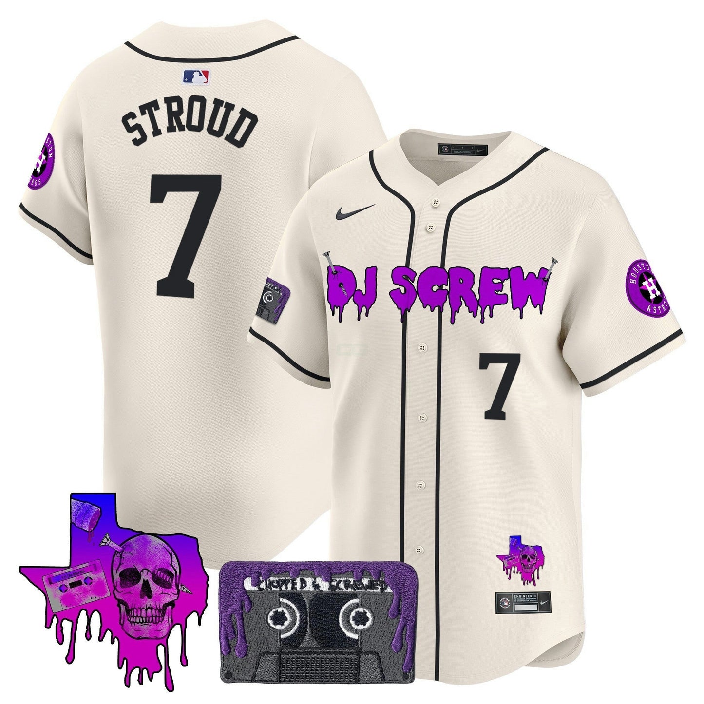 Camisa MLB Men’s Houston DJ Screw Patch Vapor Premier Limited Jersey V2