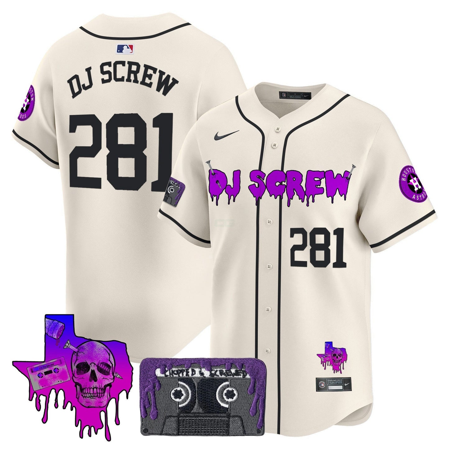 Camisa MLB Men’s Houston DJ Screw Patch Vapor Premier Limited Jersey V2