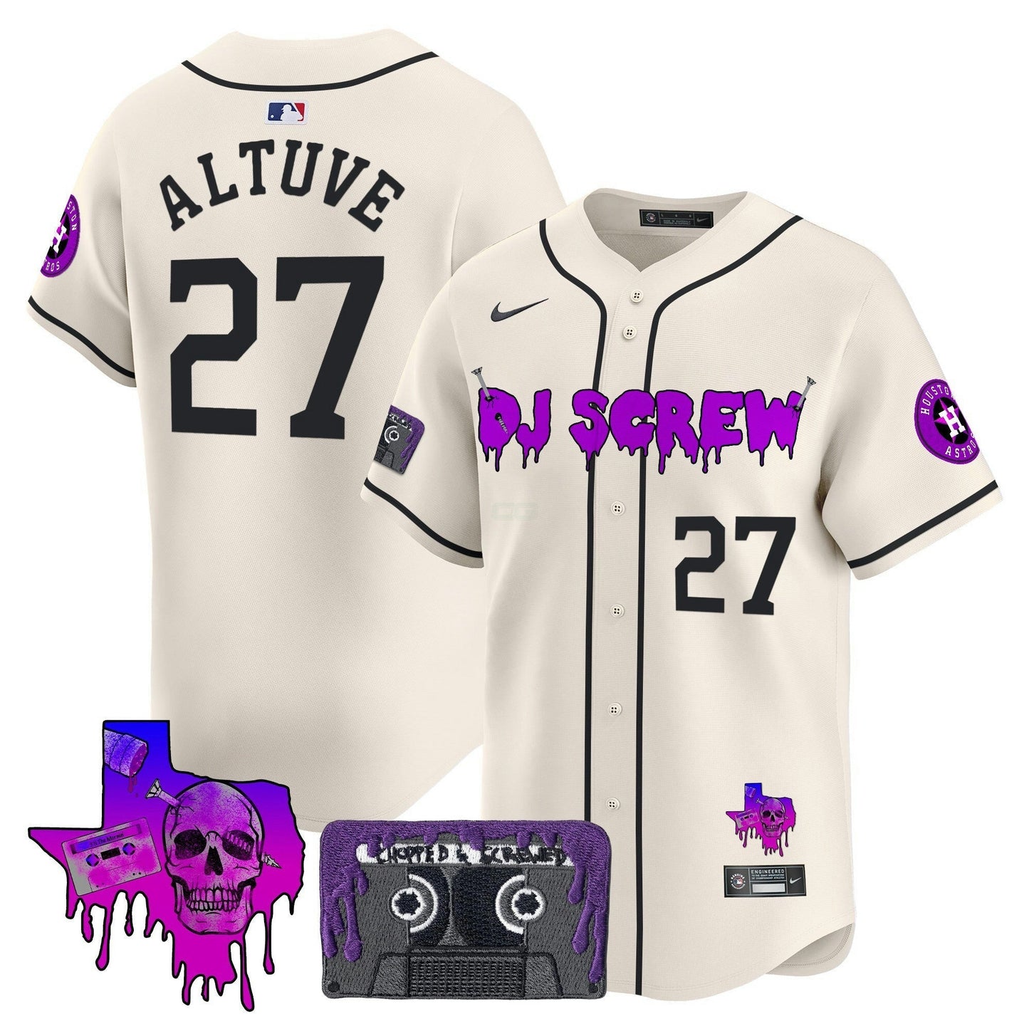 Camisa MLB Men’s Houston DJ Screw Patch Vapor Premier Limited Jersey V2