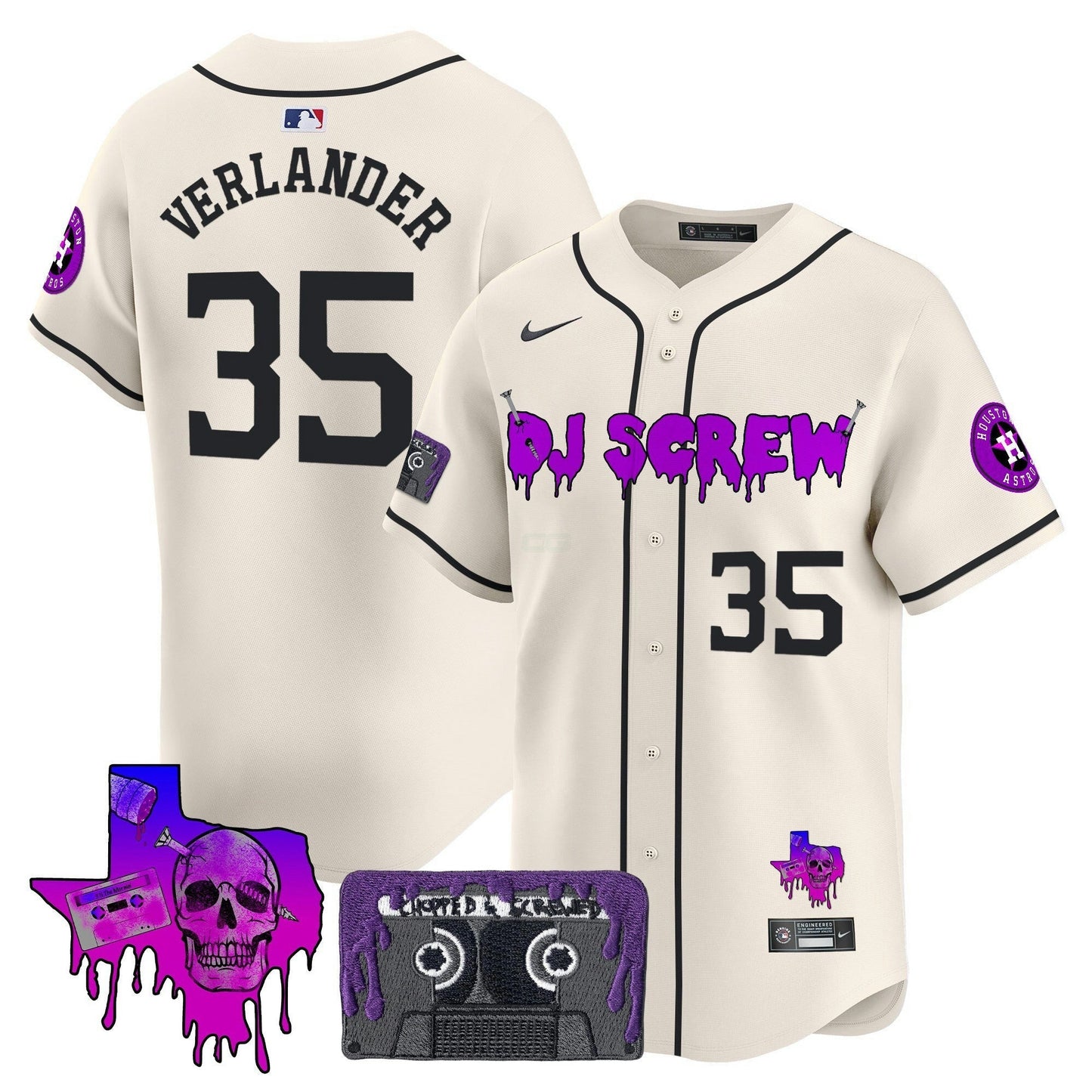 Camisa MLB Men’s Houston DJ Screw Patch Vapor Premier Limited Jersey V2