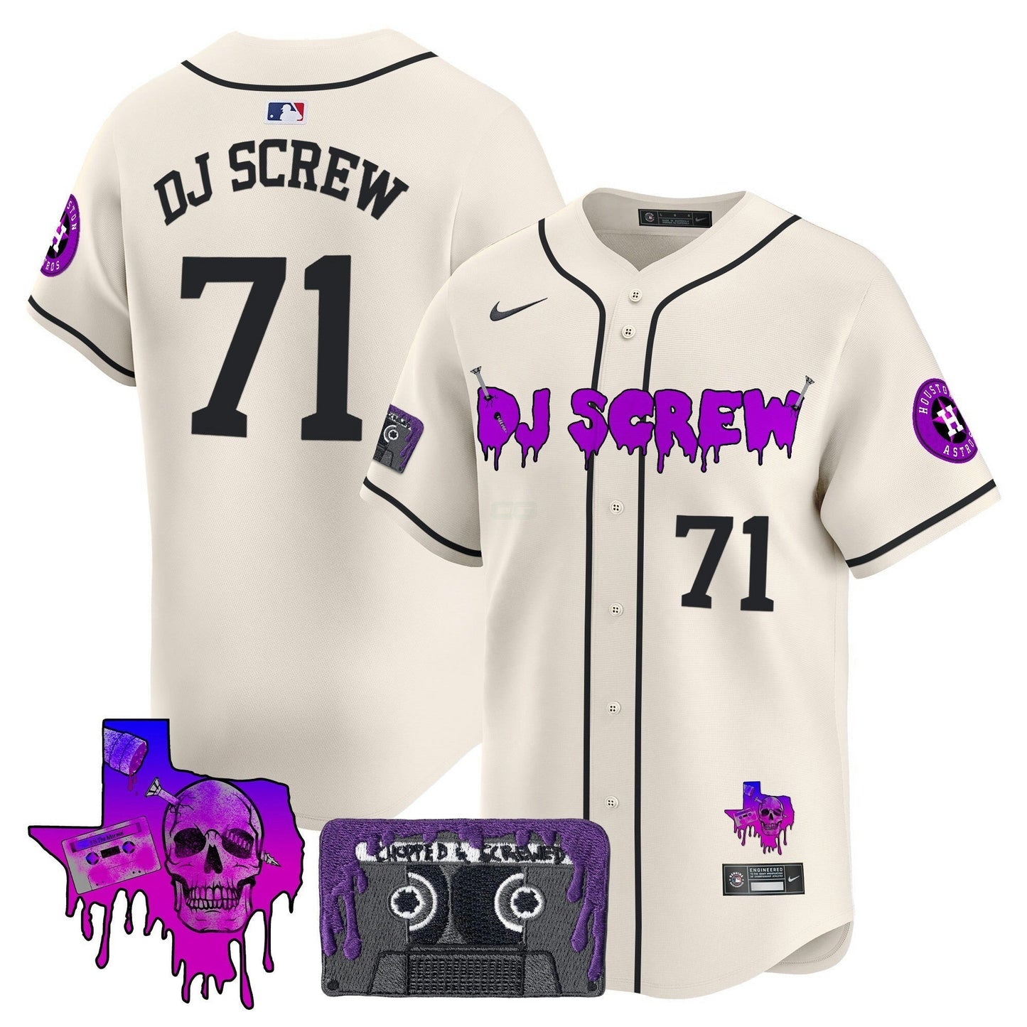 Camisa MLB Men’s Houston DJ Screw Patch Vapor Premier Limited Jersey V2