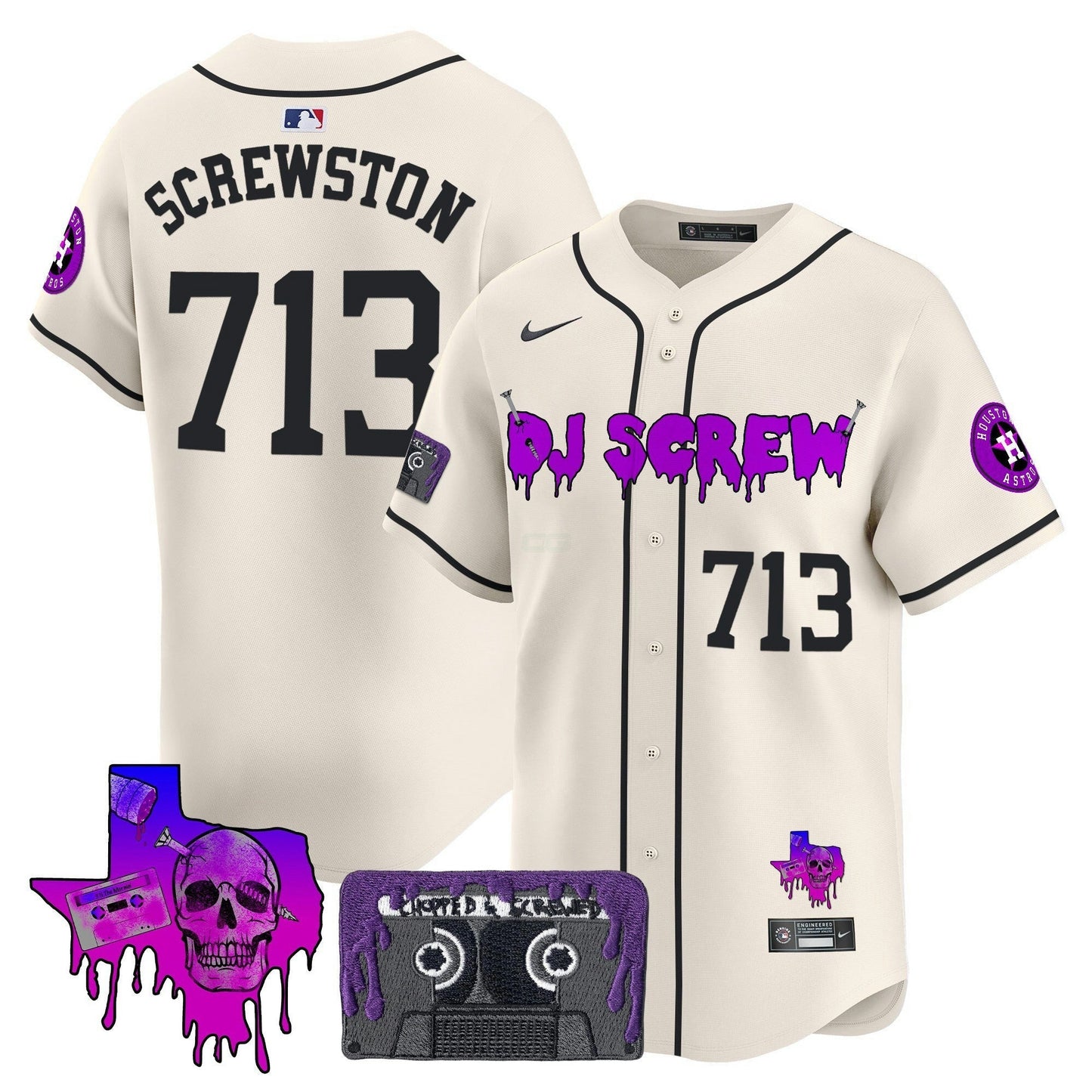 Camisa MLB Men’s Houston DJ Screw Patch Vapor Premier Limited Jersey V2