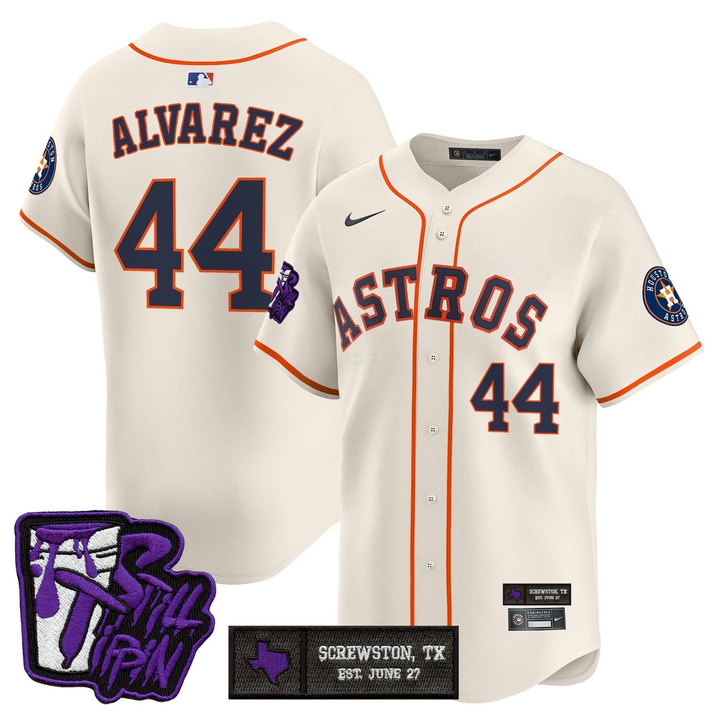 Camisa MLB Men’s Houston DJ Screw Still Tippin Purple Patch Vapor Premier Limited Jersey