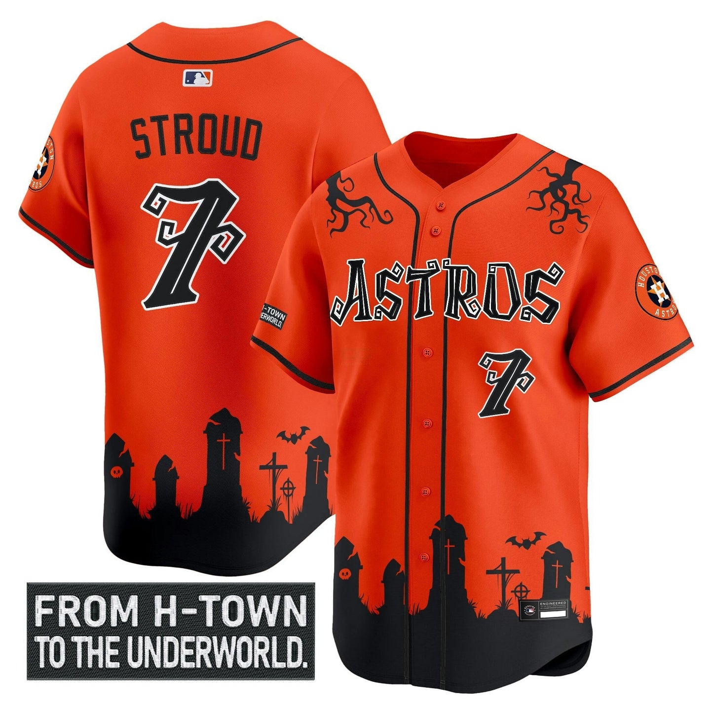 Camisa MLB Men’s Houston ‘Halloween Shadows Edition’ Vapor Premier Limited Jersey – Stitched