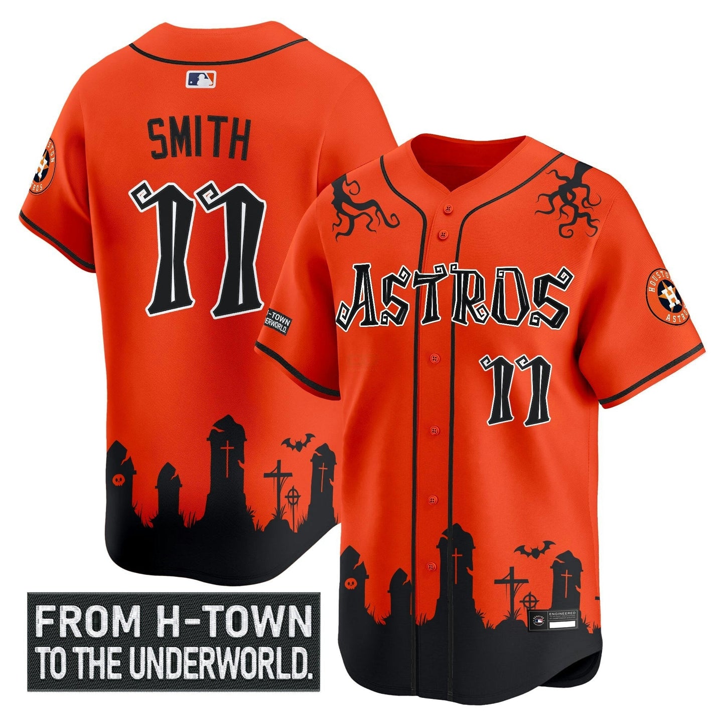 Camisa MLB Men’s Houston ‘Halloween Shadows Edition’ Vapor Premier Limited Jersey – Stitched