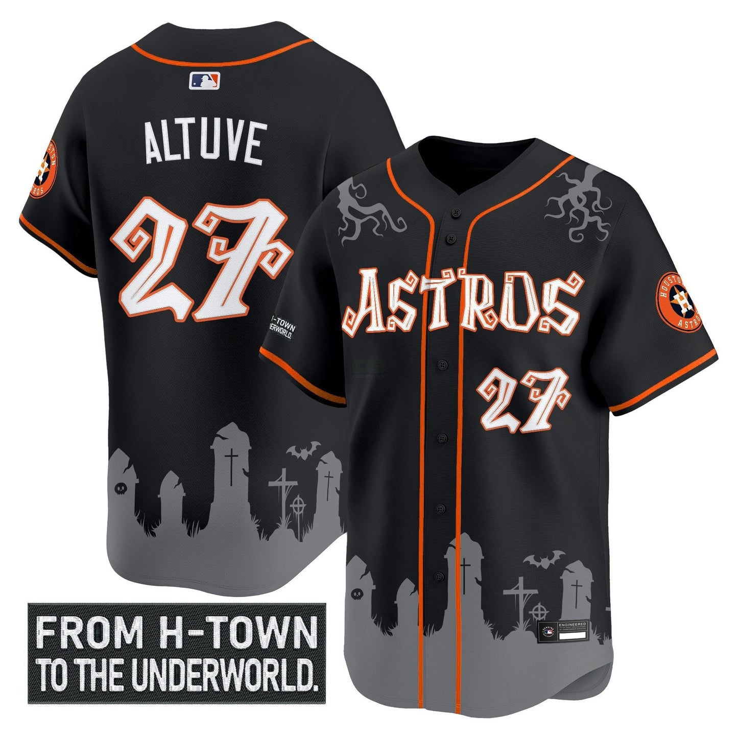 Camisa MLB Men’s Houston ‘Halloween Shadows Edition’ Vapor Premier Limited Jersey – Stitched