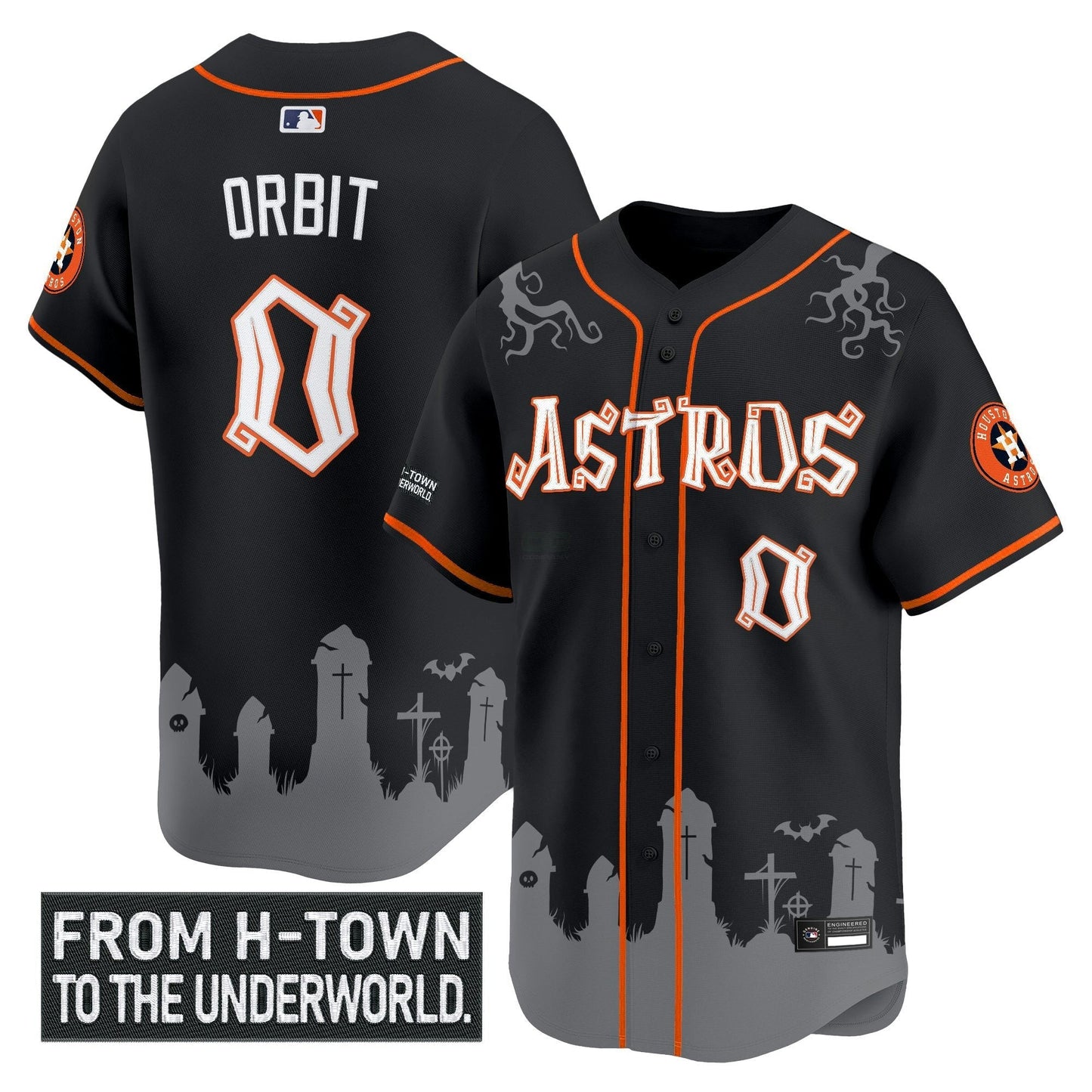 Camisa MLB Men’s Houston ‘Halloween Shadows Edition’ Vapor Premier Limited Jersey – Stitched