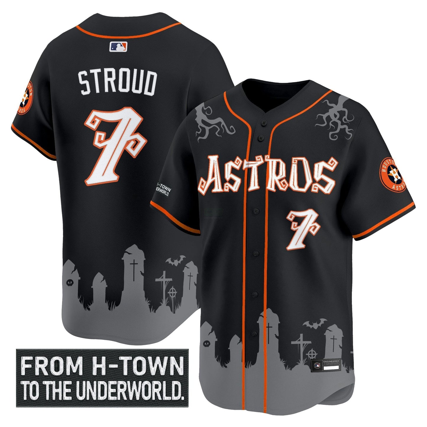 Camisa MLB Men’s Houston ‘Halloween Shadows Edition’ Vapor Premier Limited Jersey – Stitched