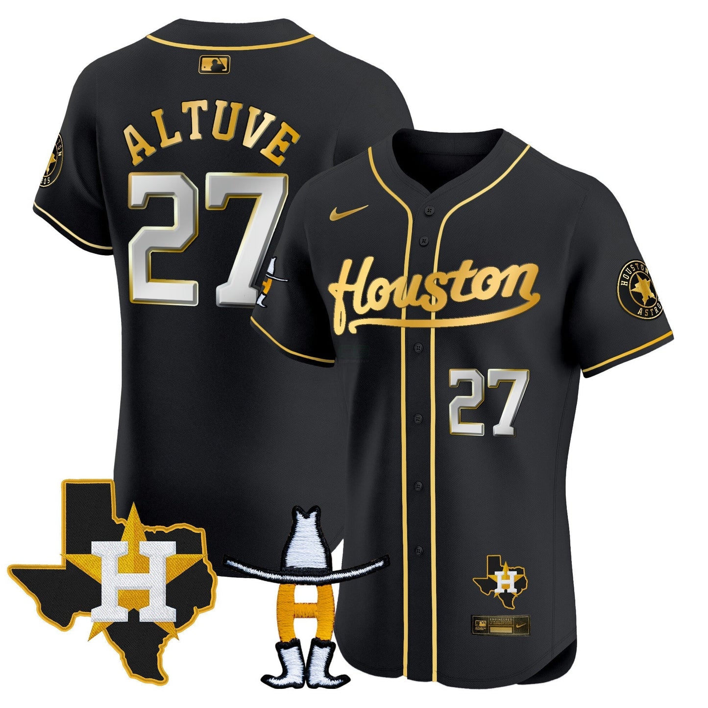 Camisa MLB Men’s Houston Houston Rodeo Patch Vapor Premier Elite Jersey