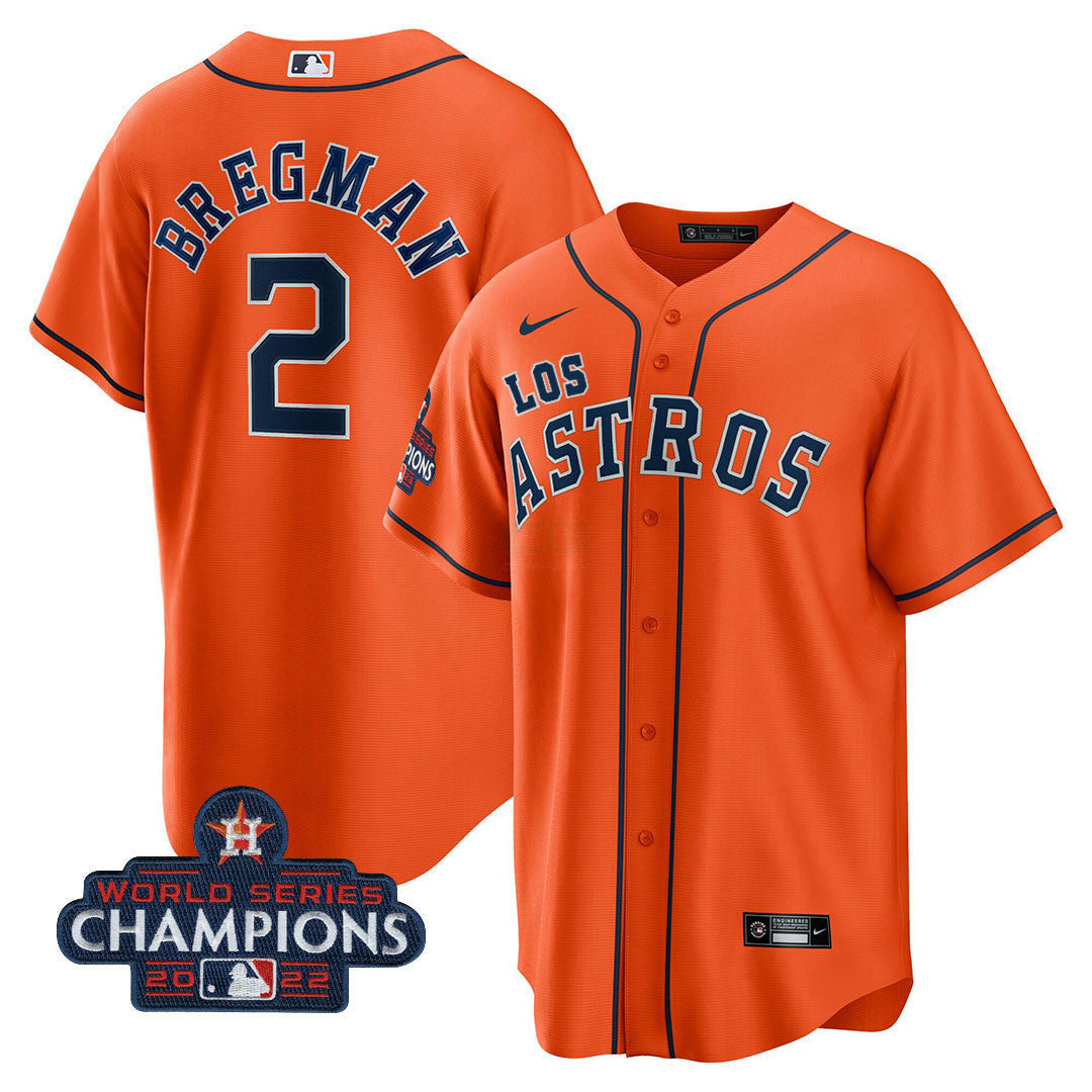 Camisa MLB Houston Astros Men’s Houston “Los ” Hispanic Heritage Champions Patch Jersey - Azul Marinho
