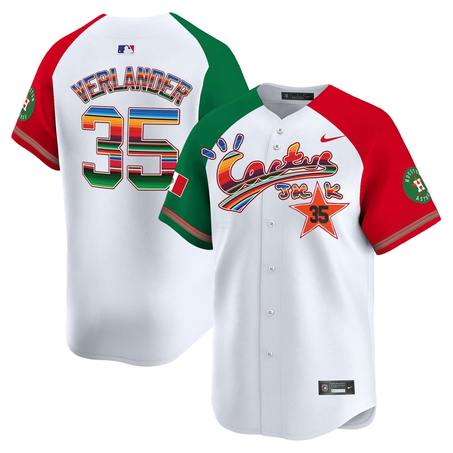 Camisa MLB Men’s Houston Mexico Cactus Jack Vapor Premier Limited Jersey