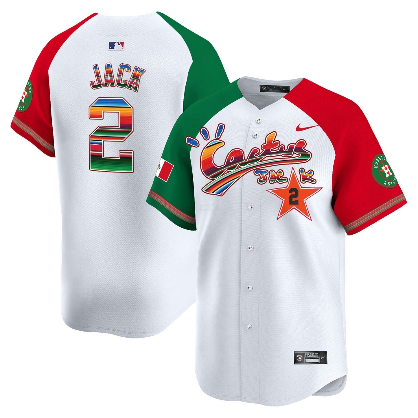 Camisa MLB Men’s Houston Mexico Cactus Jack Vapor Premier Limited Jersey
