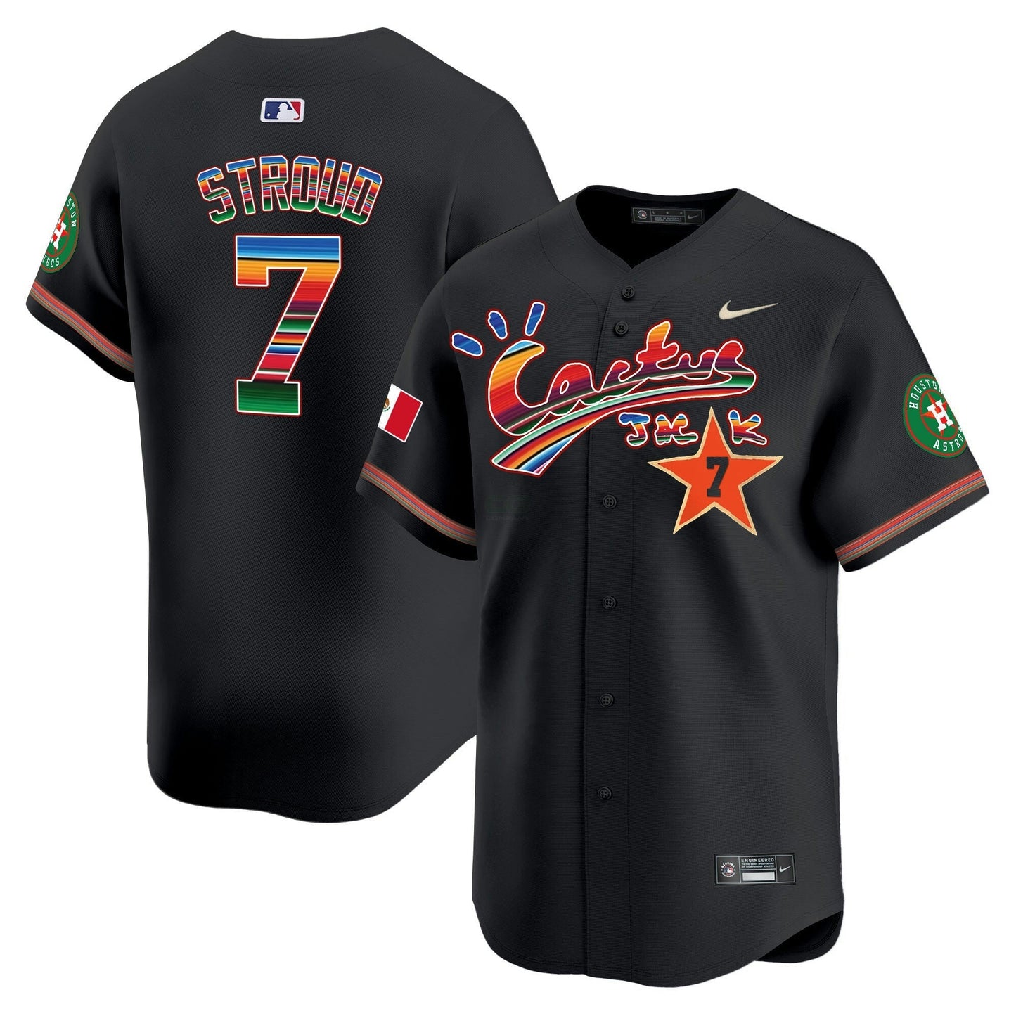 Camisa MLB Men’s Houston Mexico Cactus Jack Vapor Premier Limited Jersey