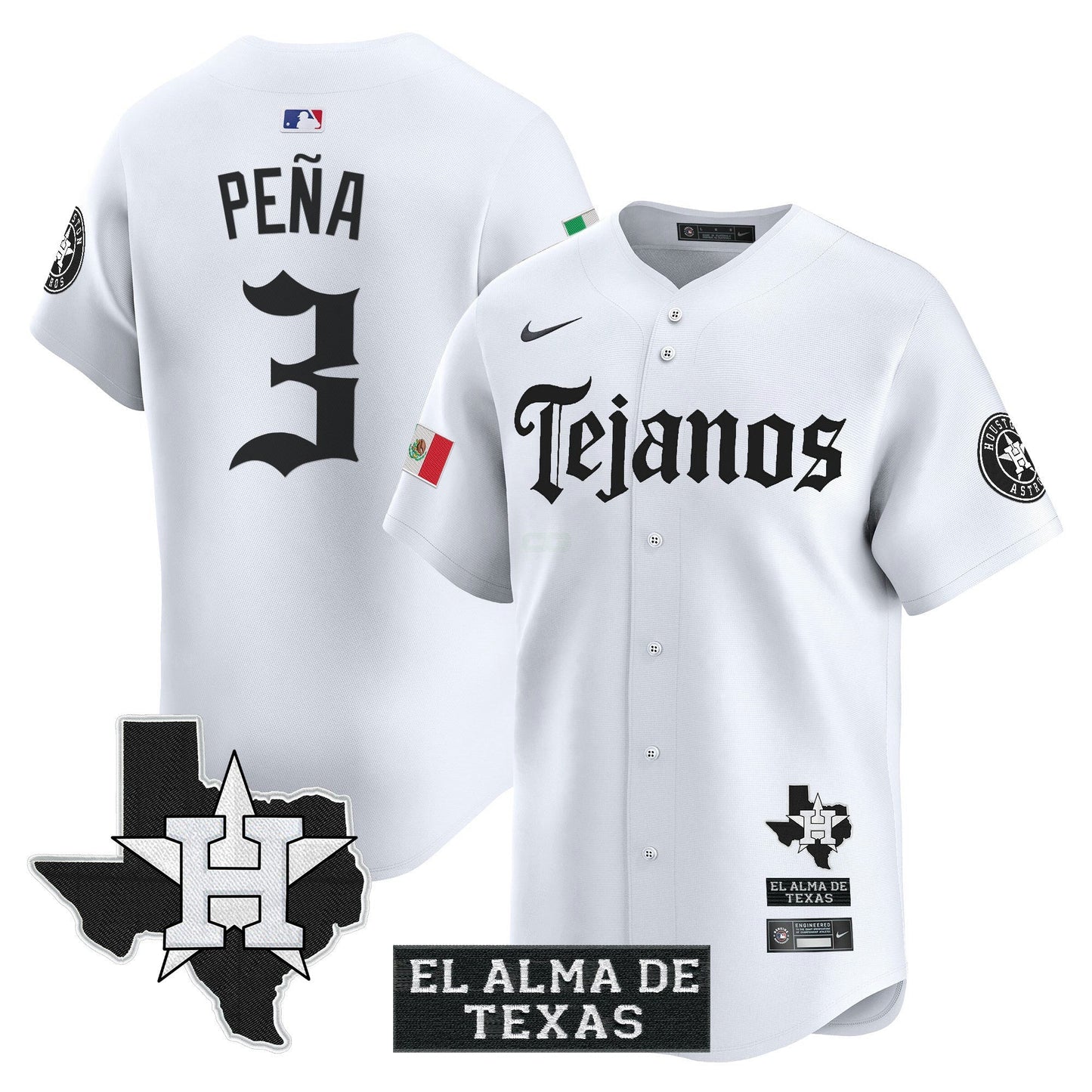 Camisa MLB Men’s Houston Mexico Tejano Barrio Style Vapor Premier Limited Jersey