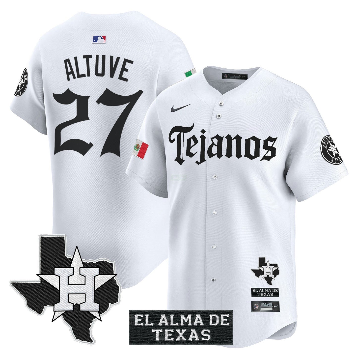 Camisa MLB Men’s Houston Mexico Tejano Barrio Style Vapor Premier Limited Jersey