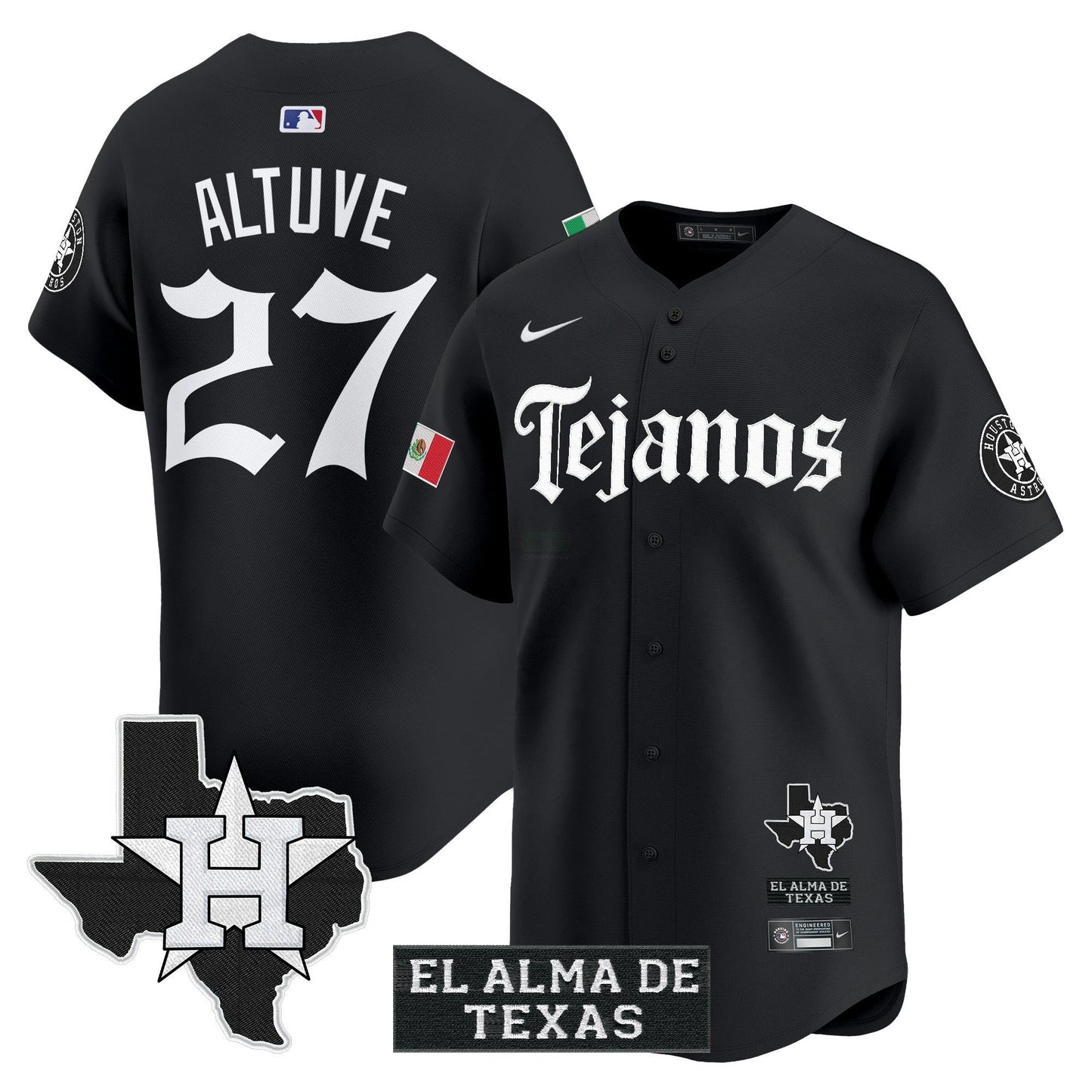 Camisa MLB Men’s Houston Mexico Tejano Barrio Style Vapor Premier Limited Jersey