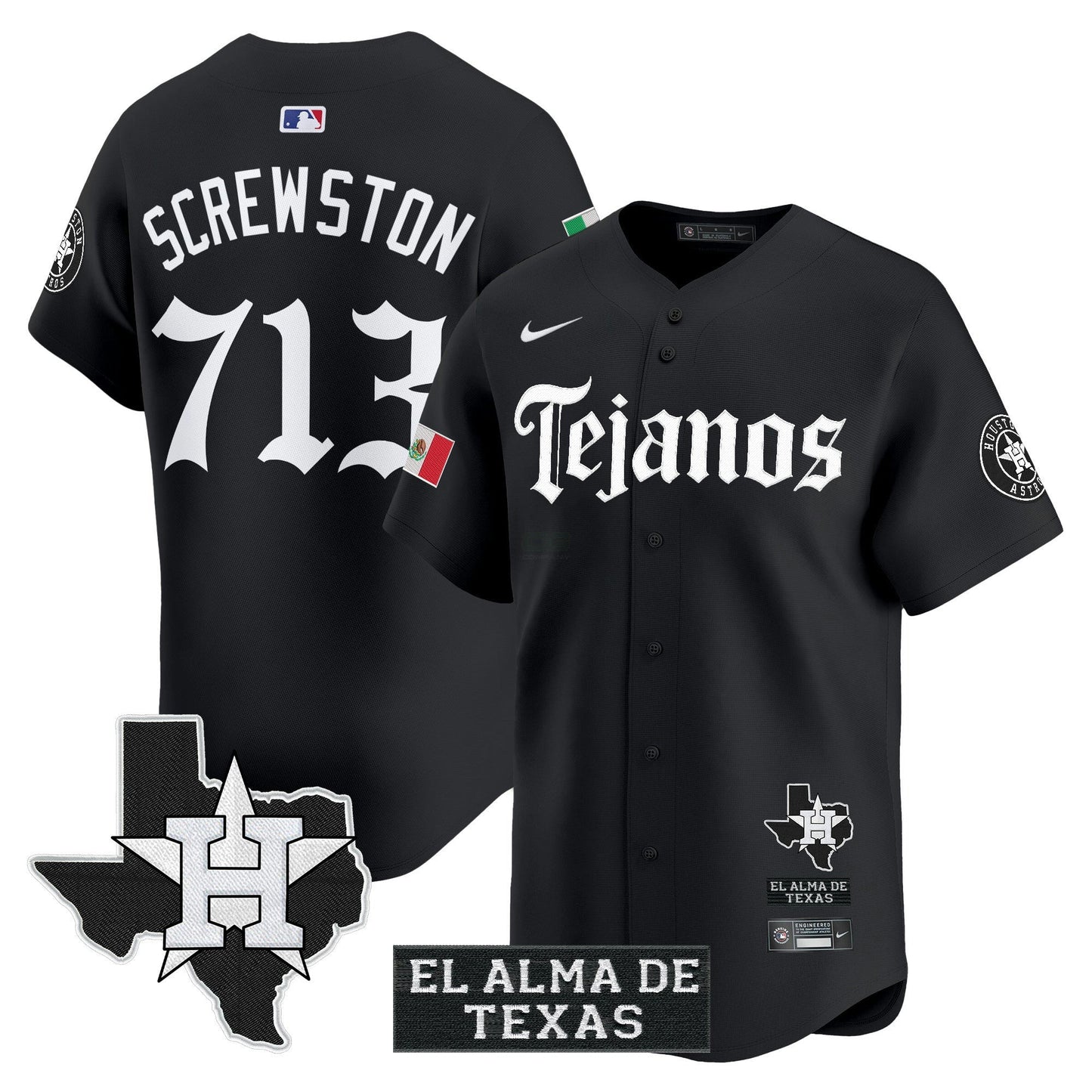 Camisa MLB Men’s Houston Mexico Tejano Barrio Style Vapor Premier Limited Jersey