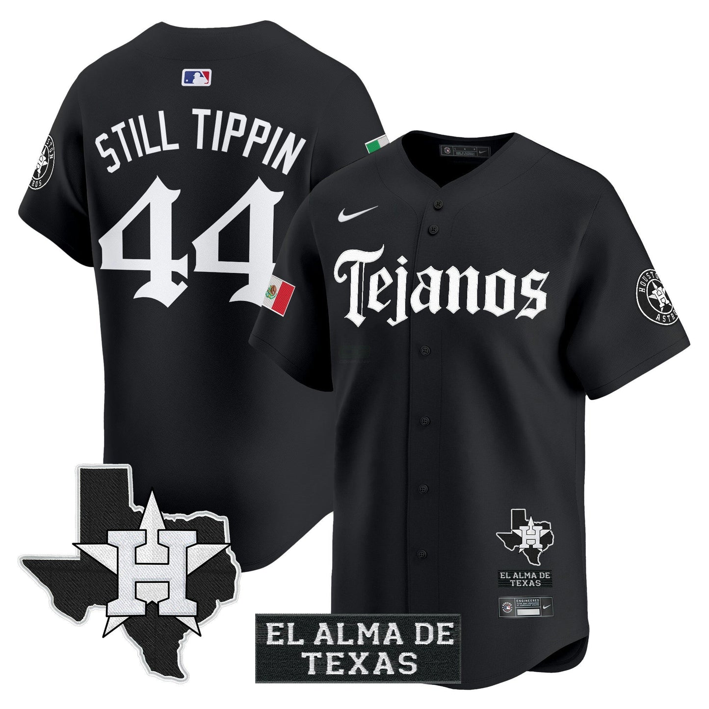 Camisa MLB Men’s Houston Mexico Tejano Barrio Style Vapor Premier Limited Jersey