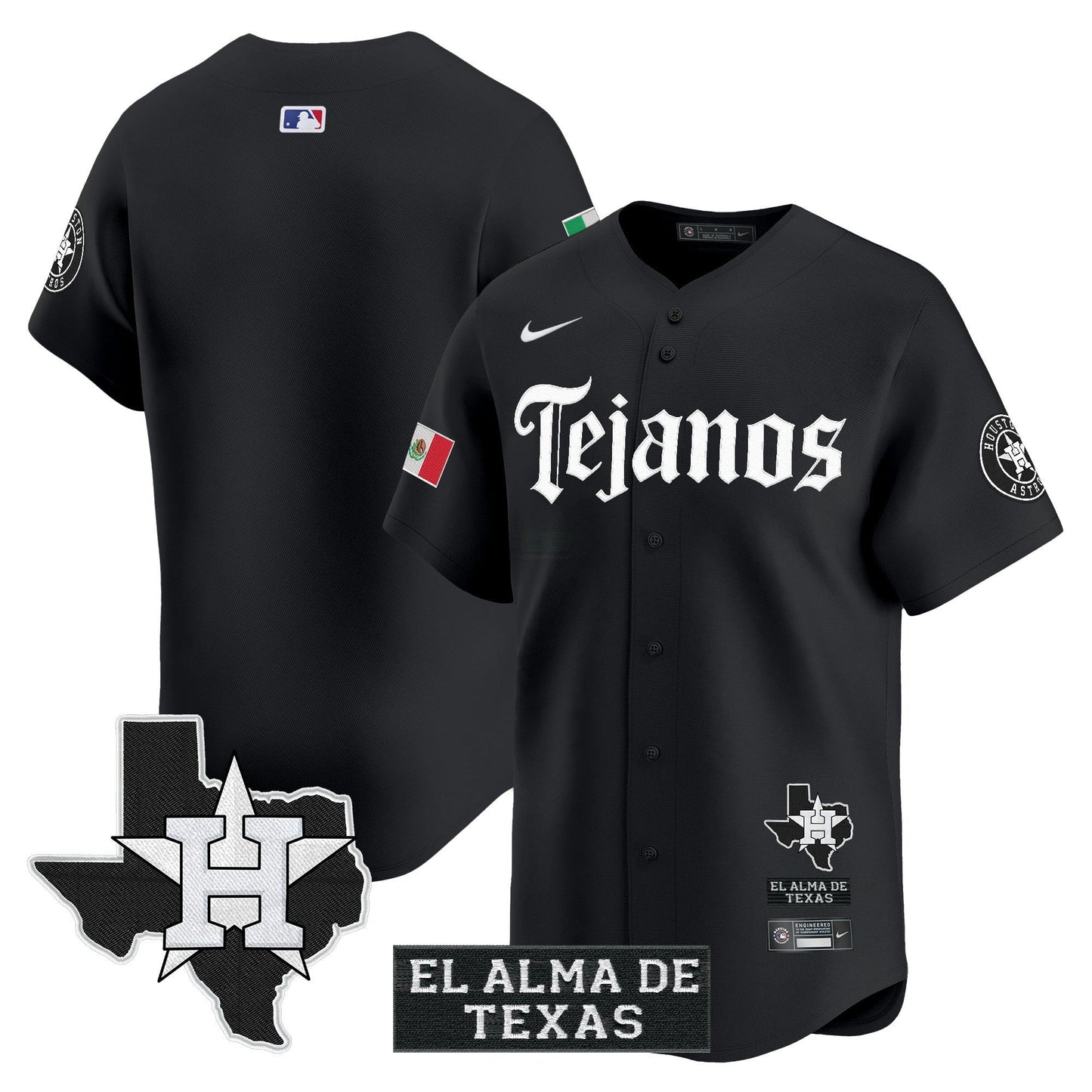 Camisa MLB Men’s Houston Mexico Tejano Barrio Style Vapor Premier Limited Jersey