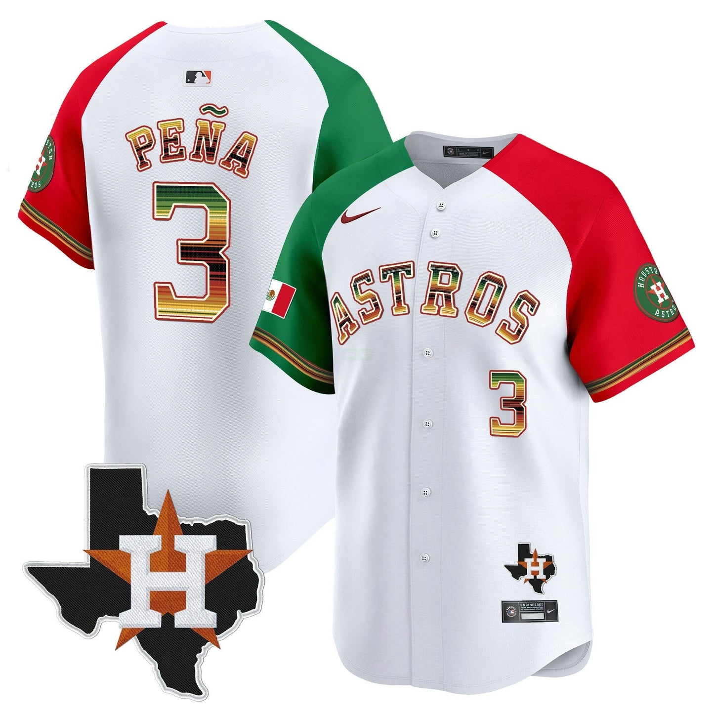 Camisa MLB Men’s Houston Mexico Traditional Style Vapor Premier Limited Jersey