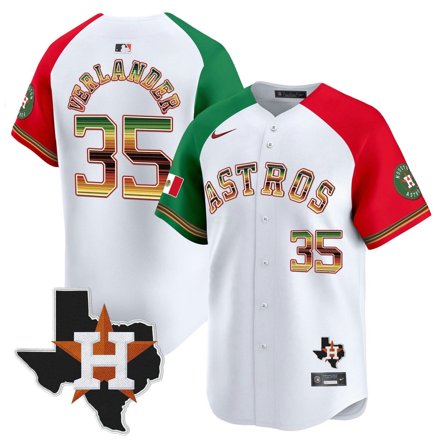 Camisa MLB Men’s Houston Mexico Traditional Style Vapor Premier Limited Jersey